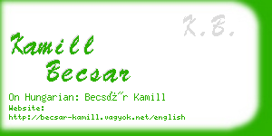 kamill becsar business card